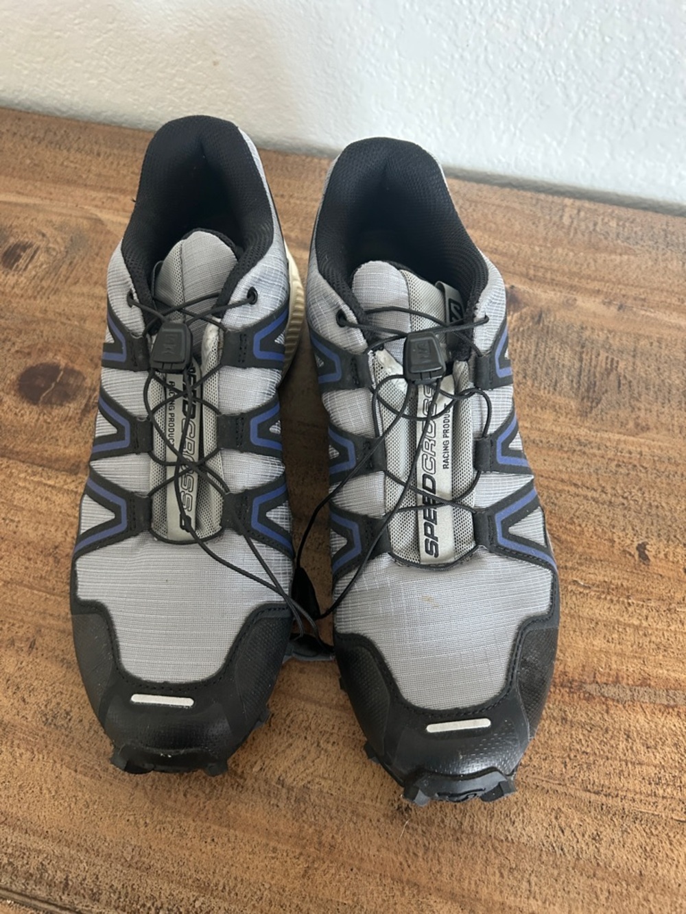 Salomon Men's Trail Running Shoes - Gray with Blue Accents - Picture 2 of 6